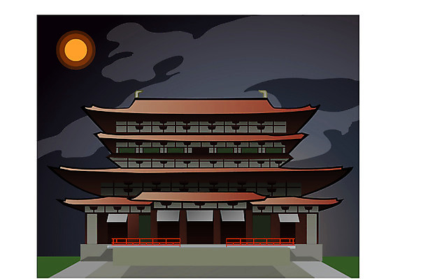 EPS 클립아트 해외 시설물 건축 외국문화 여행 고건축 일본문화 일러스트 유적지 풍경 사람없음 야외 건물 관광지 탑 일본 동양건축 야간 일본건축 야쿠시사 야쿠시사금당 신사_일본건축 국내일러스트 자연요소 동양문화 건축물 아시아 문화 파일형식 벡터 동양