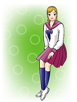 EPS 전신 직업 학생 여학생 여자 교복 일러스트 중학생 청소년 고등학생 한명 사람 앉기 10대 스쿨라이프 여자만 여자한명만 십대만 십대여자만 십대여자한명만 국내일러스트 1 라이프스타일 옷 학교 모션 파일형식 벡터
