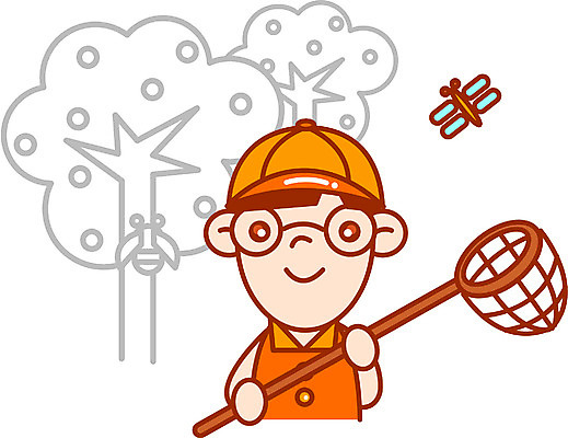 EPS 클립아트 계절 어린이교육 교육 남자 초등학생 어린이 일러스트 방학 여름방학 한명 사람 소년 상반신 곤충채집 채집망 남자만 남자한명만 어린이만 소년만 소년한명만 국내일러스트 1 학생 곤충 휴가 수집 파일형식 벡터 여름_계절