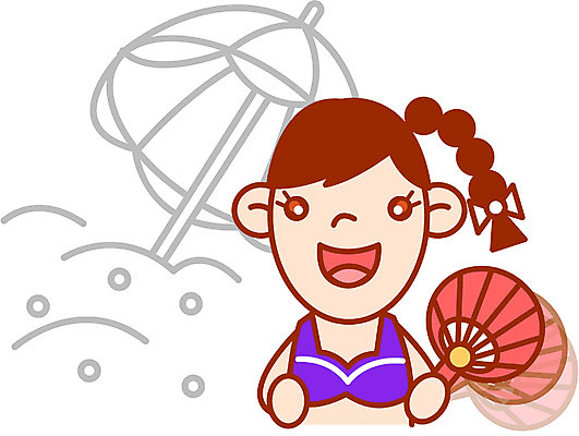 EPS 클립아트 계절 여자 어린이교육 교육 초등학생 어린이 일러스트 방학 여름방학 한명 사람 소녀 상반신 해변 여름 여름휴가 바캉스 파라솔 부채 여자만 여자한명만 어린이만 소녀만 소녀한명만 국내일러스트 1 학생 바다 휴가 파일형식 벡터 여름_계절