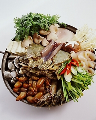 포토 JPG 스튜디오촬영 한국문화 한식 음식 식재료 사람없음 찌개 해물전골 해물찌개 국내포토 동양문화 한국 실내 전골 파일형식