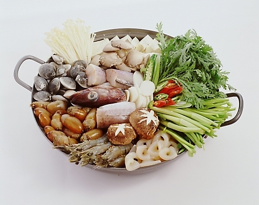포토 JPG 스튜디오촬영 한국문화 한식 음식 식재료 사람없음 찌개 해물전골 해물찌개 국내포토 동양문화 한국 실내 전골 파일형식