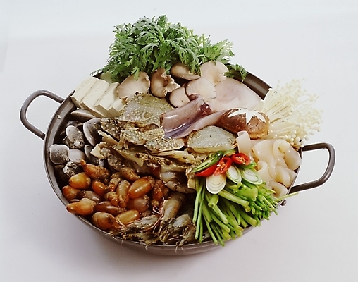 포토 JPG 스튜디오촬영 한국문화 한식 음식 식재료 사람없음 찌개 해물전골 해물찌개 국내포토 동양문화 한국 실내 전골 파일형식