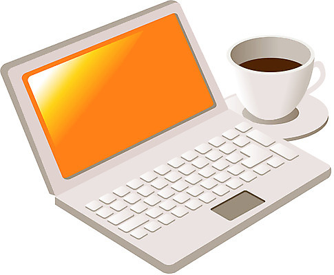 EPS 아이콘 커피 휴식 사람없음 노트북 컴퓨터 모던아이콘 커뮤니티 투톤아이콘 2D아이콘 음료 컨셉 전자제품 파일형식 벡터