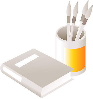 EPS 아이콘 전통 교육 문구용품 한국 사람없음 간행물 책 붓 모던아이콘 투톤아이콘 붓통 2D아이콘 아시아 오브젝트 파일형식 벡터