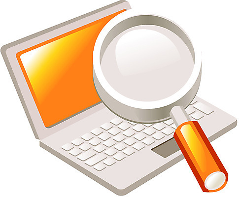 EPS 아이콘 사람없음 노트북 컴퓨터 관찰 검색 모던아이콘 확대경 투톤아이콘 2D아이콘 모션 전자제품 파일형식 벡터