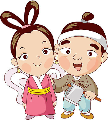 EPS 클립아트 캐릭터 한국문화 한국전통 여자 남자 일러스트 동화 전통캐릭터 전래동화 사람 성인 두명 한복 나무꾼 선녀 선녀와나무꾼 성인만 일러캐릭터 동양문화 전통 한국 전통의상 파일형식 벡터