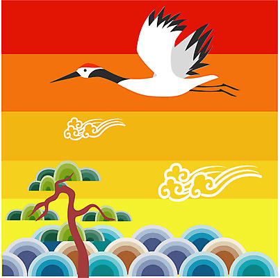 자연요소 식물 동물 전통 문양 명절 기념일 무늬 조류 한국 미술 파일형식 벡터 학 설날 전통무늬 새해 전통문양 산 나무 동양화 구름 척추동물 야외 주간 사람없음 EPS 클립아트 일러스트 한국전통 백그라운드 국내일러스트