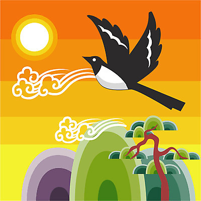 자연요소 동물 전통 문양 명절 기념일 무늬 조류 한국 미술 파일형식 벡터 새해 설날 까치 학 전통무늬 전통문양 척추동물 동양화 야외 주간 사람없음 EPS 클립아트 일러스트 한국전통 백그라운드 국내일러스트