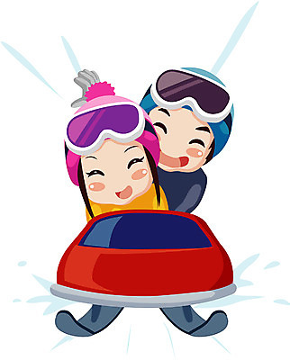 EPS 클립아트 계절 여자 남자 겨울 일러스트 겨울스포츠 사람 두명 썰매 봅슬레이 국내일러스트 스포츠 파일형식 벡터