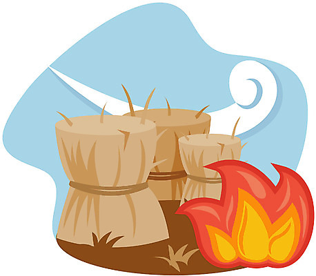 EPS 클립아트 일러스트 자연 불 바람 사람없음 볏짚 국내일러스트 자연요소 날씨 짚 생태계 파일형식 벡터