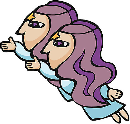 EPS 클립아트 캐릭터 여자 일러스트 사람 두명 별자리 운세 별자리캐릭터 쌍둥이자리 여자만 일러캐릭터 파일형식 벡터