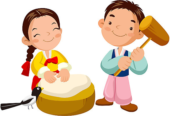 EPS 클립아트 여자 명절 남자 일러스트 전통캐릭터 새해 사람 두명 설날 전통의상 한복 까치 떡방아 일러캐릭터 캐릭터 한국전통 전통 기념일 조류 방아 파일형식 벡터