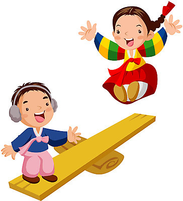 EPS 클립아트 여자 명절 남자 일러스트 전통캐릭터 새해 사람 두명 설날 전통놀이 전통의상 한복 널뛰기 일러캐릭터 캐릭터 한국전통 전통 기념일 놀이 파일형식 벡터