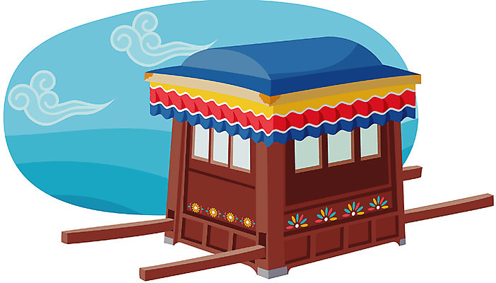 EPS 클립아트 육상교통 결혼 가마_이동수단 일러스트 이벤트 사람없음 전통혼례 국내일러스트 한국전통 교통수단 전통의례 파일형식 벡터