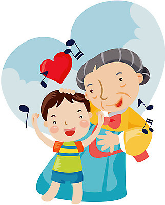 EPS 클립아트 여자 노년 남자 할머니 어린이 음악 일러스트 손자 대가족 사람 이벤트 두명 파티 70대 칠순잔치 국내일러스트 기념일 가족 문화예술 성인 손주 파일형식 벡터