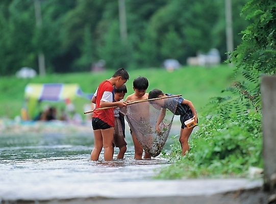 포토 JPG 주간 식물 어린이교육 교육 남자 어린이 사람 소년 여러명 야외 강 그물 풀 개울 고기잡이 남자만 어린이만 소년만 국내포토 자연요소 다수 어업 파일형식