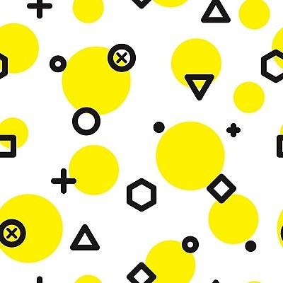 EPS 해외이미지 모양 디자인 선 백그라운드 패턴 일러스트 추상 사람없음 그래픽 노란색 검은색 원형 플랫 기하학 팝 스타일 멤피스디자인 해외202004 해외일러스트 도형 컬러 무늬 파일형식 벡터