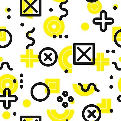 EPS 해외이미지 모양 디자인 선 백그라운드 패턴 일러스트 추상 사람없음 그래픽 노란색 검은색 원형 플랫 기하학 팝 스타일 멤피스디자인 해외202004 해외일러스트 도형 컬러 무늬 파일형식 벡터