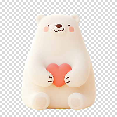 편집이미지 행복 안기 사랑 미소 누끼 사람없음 3D 귀여움 하트 곰캐릭터 북극곰 PNG 아이보리 모양 감정 컬러 동물캐릭터 컨셉 곰 모션 표정 디지털합성 파일형식