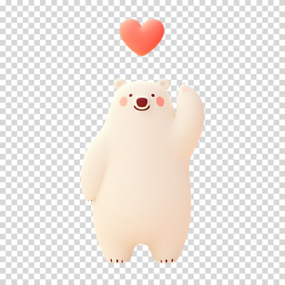 편집이미지 행복 사랑 미소 누끼 사람없음 3D 손들기 귀여움 기쁨 하트 곰캐릭터 북극곰 PNG 아이보리 모양 감정 컬러 동물캐릭터 컨셉 곰 모션 표정 디지털합성 파일형식