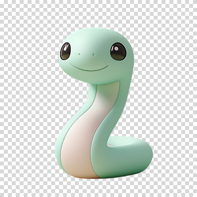 편집이미지 누끼 사람없음 3D 귀여움 뱀띠 뱀캐릭터 PNG 민트색 컬러 동물캐릭터 컨셉 십이지신 뱀 디지털합성 파일형식