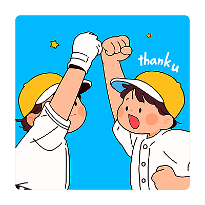 남자 행복 어린이 일러스트 웃음 소년 상반신 두명 파란색 친구 손들기 파이팅 동료 즐거움 감사 야구모자 야구복 땡큐 소년만 국내일러스트 일러캐릭터 AI파일 캐릭터 모자_잡화 감정 컬러 관계 모션 표정 사람 운동복 야구 야구용품 남자만 어린이만 파일형식 벡터