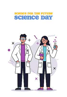 전신 도형 여자 남자 일러스트 직업캐릭터 실험 미소 들기 성인 두명 실험복 연구원 과학자 주머니손 삼각플라스크 과학의날 서류판 성인만 국내일러스트 일러캐릭터 AI파일 직업 캐릭터 과학 모션 표정 사람 사무용품 가운 플라스크 학자 파일형식 벡터 법정기념일