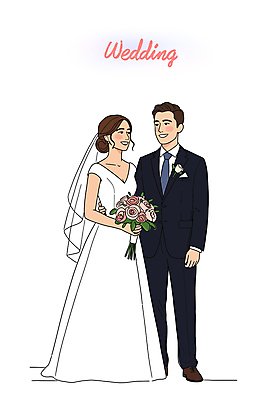 전신 여자 남자 신부 부케 웨딩드레스 신랑 일러스트 신혼부부 면사포 미소 들기 턱시도 성인 두명 신혼 성인만 국내일러스트 AI파일 부부 드레스 꽃다발 결혼 모션 표정 사람 정장 결혼소품 파일형식 벡터