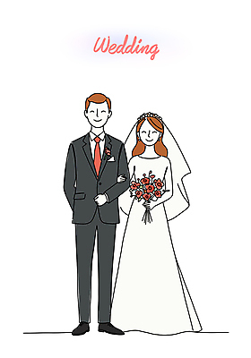 전신 여자 남자 신부 부케 웨딩드레스 신랑 일러스트 신혼부부 면사포 미소 들기 턱시도 성인 두명 팔짱 신혼 성인만 국내일러스트 AI파일 부부 드레스 꽃다발 결혼 모션 표정 사람 정장 결혼소품 파일형식 벡터