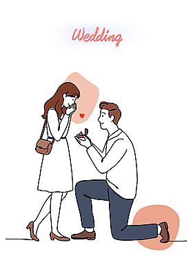 전신 여자 남자 프로포즈 가방 일러스트 미소 성인 두명 무릎꿇기 결혼반지 손모으기 성인만 국내일러스트 AI파일 잡화 결혼 모션 표정 사람 손짓 반지 파일형식 벡터