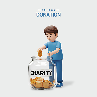 전신 PSD 편집이미지 남자 유리병 한명 미소 성인 3D 동전 나눔 기부함 성인남자한명만 편집3D 1 돈 병_용기 표정 사람 디지털합성 기부 남자한명만 성인남자만 파일형식