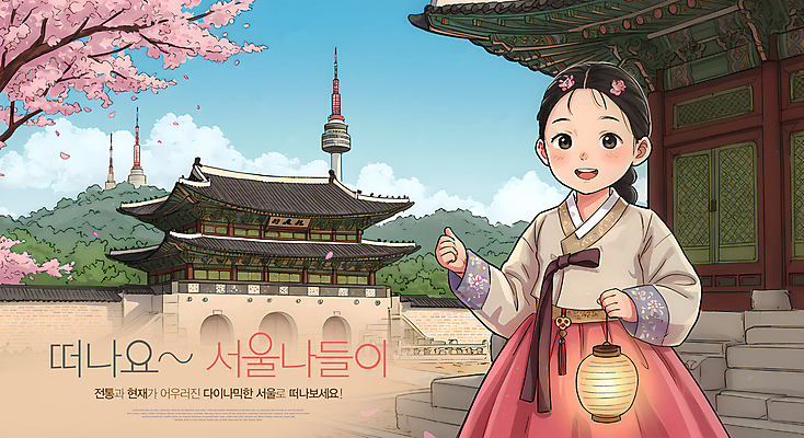 PSD 편집이미지 여자 어린이 여행 산 서울 한명 미소 들기 소녀 상반신 소풍 벚꽃 한복 경복궁 전통등 남산타워 소녀한명만 이미지편집 1 한국전통 전통 꽃 모션 조명 한국 표정 사람 야외활동 궁전 전통의상 남산 여자한명만 소녀만 파일형식