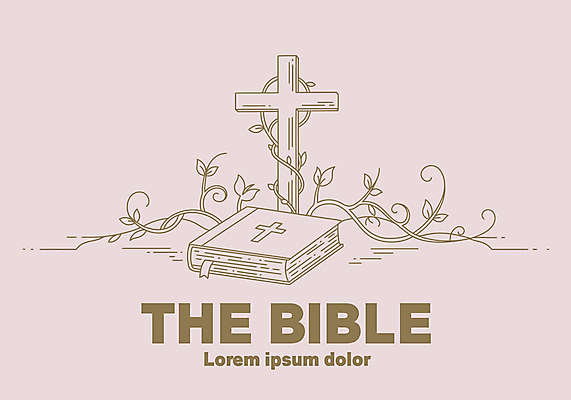 기독교 줄기 십자가 잎 라인일러스트 일러스트 사람없음 성경 천주교 덩굴 라인아트 연분홍색 국내일러스트 AI파일 식물 종교 선 분홍색 종교용품 파일형식 벡터