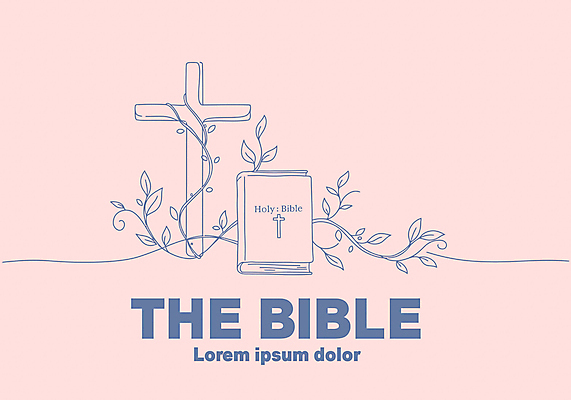 기독교 줄기 분홍색 십자가 잎 라인일러스트 일러스트 사람없음 성경 천주교 덩굴 라인아트 국내일러스트 AI파일 식물 종교 선 컬러 종교용품 파일형식 벡터