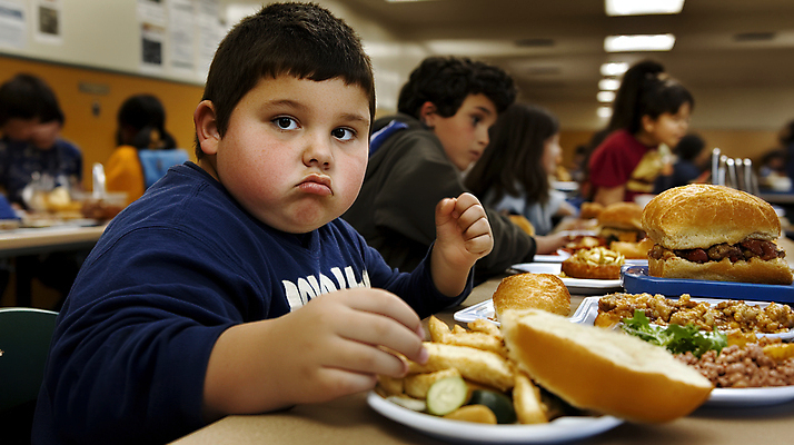 JPG 편집이미지 여자 남자 어린이 소녀 소년 여러명 상반신 잡기 비만 급식 급식소 소아비만 의료성형뷰티 어린이만 편집실사 AI인물포토 AI콘텐츠 다수 모션 사람 질병 몸매 CG 파일형식 AI포토