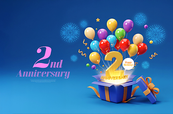 PSD 템플릿 기념일 말풍선 2 불꽃놀이 사람없음 파란색 선물상자 빛 3D 축하 오픈 꽃가루 풍선 해피버스데이 이미지템플릿 컬러 컨셉 놀이 선물 이벤트 상자 생일 가루 디지털합성 파일형식