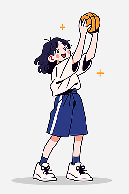 전신 여자 어린이 일러스트 농구 농구공 한명 웃음 들기 소녀 파란색 운동복 운동 활발 소녀한명만 국내일러스트 일러캐릭터 AI파일 캐릭터 1 옷 컬러 컨셉 공 모션 표정 건강 사람 구기 여자한명만 소녀만 파일형식 벡터