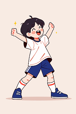 전신 남자 어린이 일러스트 한명 웃음 소년 반짝임 운동복 운동 활발 만세 연분홍색 소년한명만 국내일러스트 일러캐릭터 AI파일 캐릭터 1 옷 분홍색 컨셉 모션 표정 건강 사람 남자한명만 소년만 파일형식 벡터