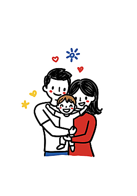 여자 남자 행복 어린이 일러스트 가족 포옹 미소 소년 성인 세명 만세 하트 국내일러스트 일러캐릭터 AI파일 모양 캐릭터 감정 관계 안기 모션 표정 사람 파일형식 벡터