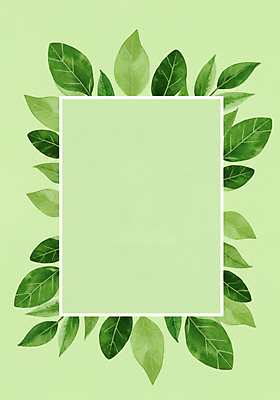 JPG 일러스트 나뭇잎 사각프레임 사람없음 초록색 카피스페이스 국내일러스트 AI일러스트 AI콘텐츠 컬러 잎 프레임 사각형 공백 파일형식