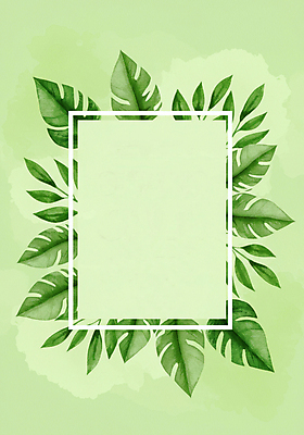 JPG 일러스트 나뭇잎 사각프레임 사람없음 초록색 카피스페이스 국내일러스트 AI일러스트 AI콘텐츠 컬러 잎 프레임 사각형 공백 파일형식