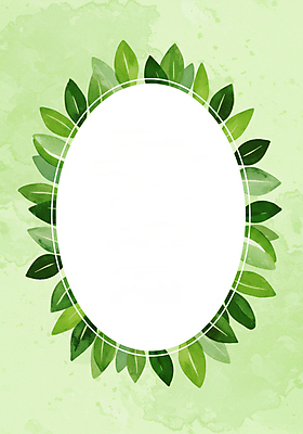 JPG 일러스트 나뭇잎 사람없음 초록색 원형프레임 카피스페이스 국내일러스트 AI일러스트 AI콘텐츠 컬러 잎 프레임 공백 원형 파일형식