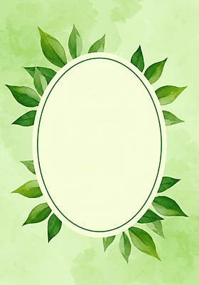 JPG 일러스트 나뭇잎 사람없음 초록색 원형프레임 카피스페이스 국내일러스트 AI일러스트 AI콘텐츠 컬러 잎 프레임 공백 원형 파일형식