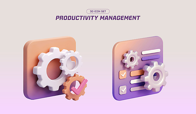 도형 PSD 아이콘 관리 사람없음 3D아이콘 3D 보라색 제조 오브젝트 체크표시 톱니바퀴 그라데이션 엘리먼트 편집3D 컬러 디지털합성 확인 파일형식