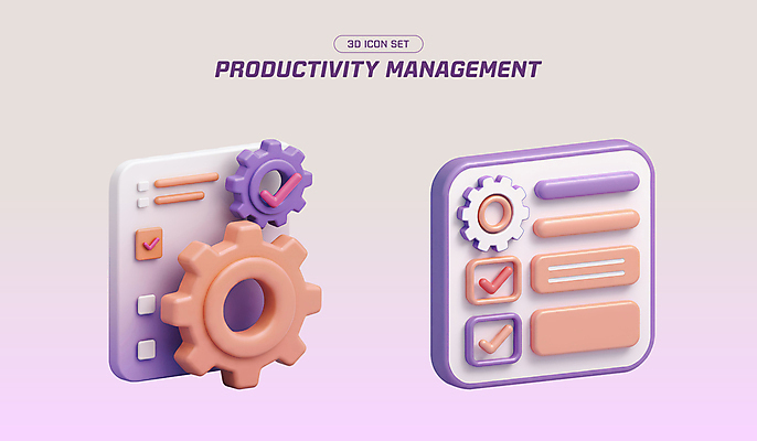 도형 PSD 아이콘 관리 사람없음 3D아이콘 3D 보라색 제조 오브젝트 체크표시 톱니바퀴 그라데이션 엘리먼트 편집3D 컬러 디지털합성 확인 파일형식
