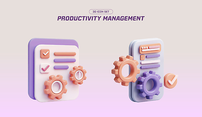 도형 PSD 아이콘 관리 사람없음 3D아이콘 3D 보라색 제조 오브젝트 체크표시 톱니바퀴 그라데이션 엘리먼트 편집3D 컬러 디지털합성 확인 파일형식