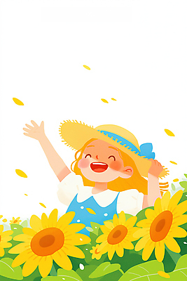JPG 모자 여자 꽃잎 행복 어린이 일러스트 해바라기 한명 웃음 소녀 상반신 손들기 봄 잡기 풀잎 소녀한명만 국내일러스트 AI일러스트 AI콘텐츠 1 잡화 계절 꽃 감정 잎 모션 표정 사람 풀_식물 여자한명만 소녀만 파일형식