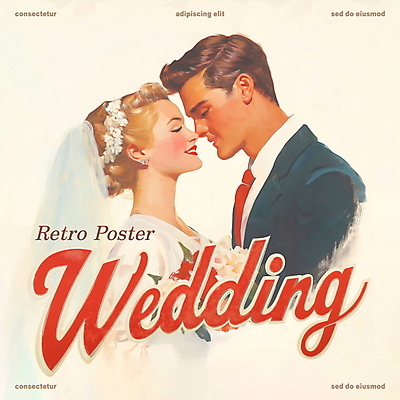 PSD 여자 남자 행복 포스터 부케 웨딩드레스 일러스트 결혼식 키스 면사포 사랑 미소 턱시도 상반신 성인 두명 눈감음 빈티지 복고 신랑신부 성인만 국내일러스트 드레스 감정 신부_웨딩 꽃다발 신랑 결혼 컨셉 모션 표정 사람 정장 애정표현 결혼소품 파일형식