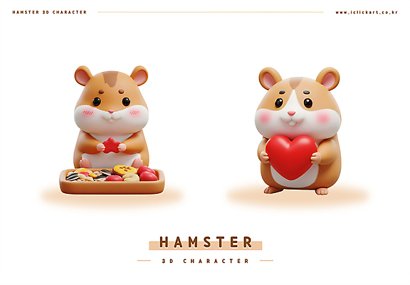 PSD 편집이미지 동물캐릭터 쟁반 3D캐릭터 들기 사람없음 3D 귀여움 주황색 하트 먹이 햄스터 편집3D 모양 동물 캐릭터 컬러 컨셉 모션 반려동물 설치류 디지털합성 파일형식